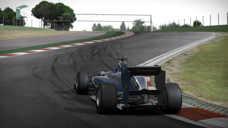 Formula car on racetrack