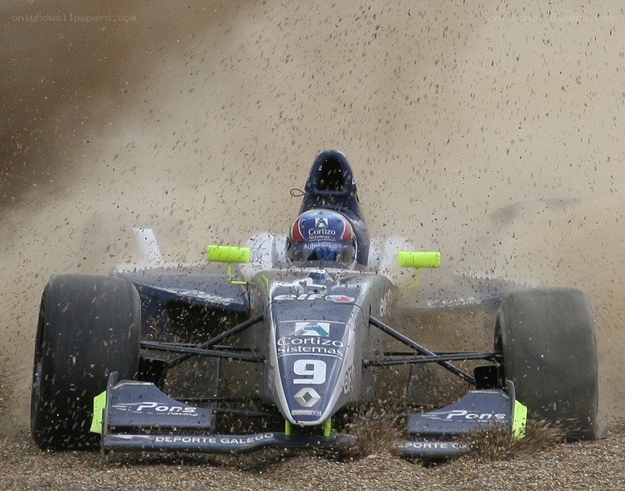 Formula car racing in dirt