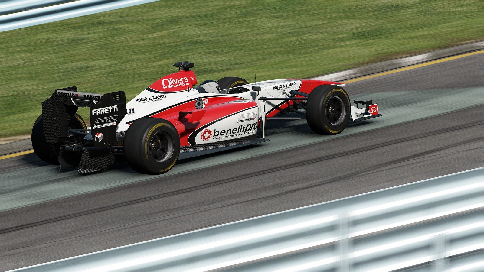 Formula car racing on track