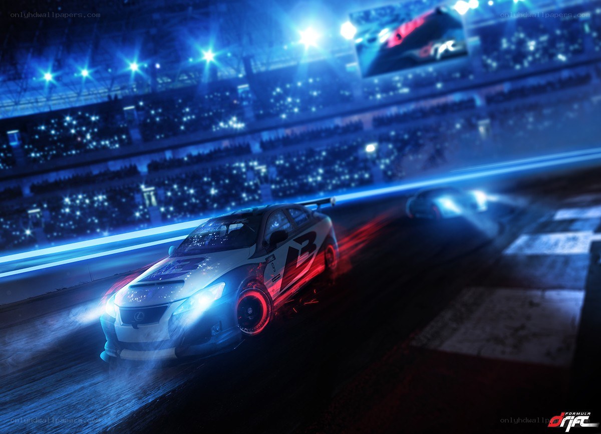 Formula Drift race at night