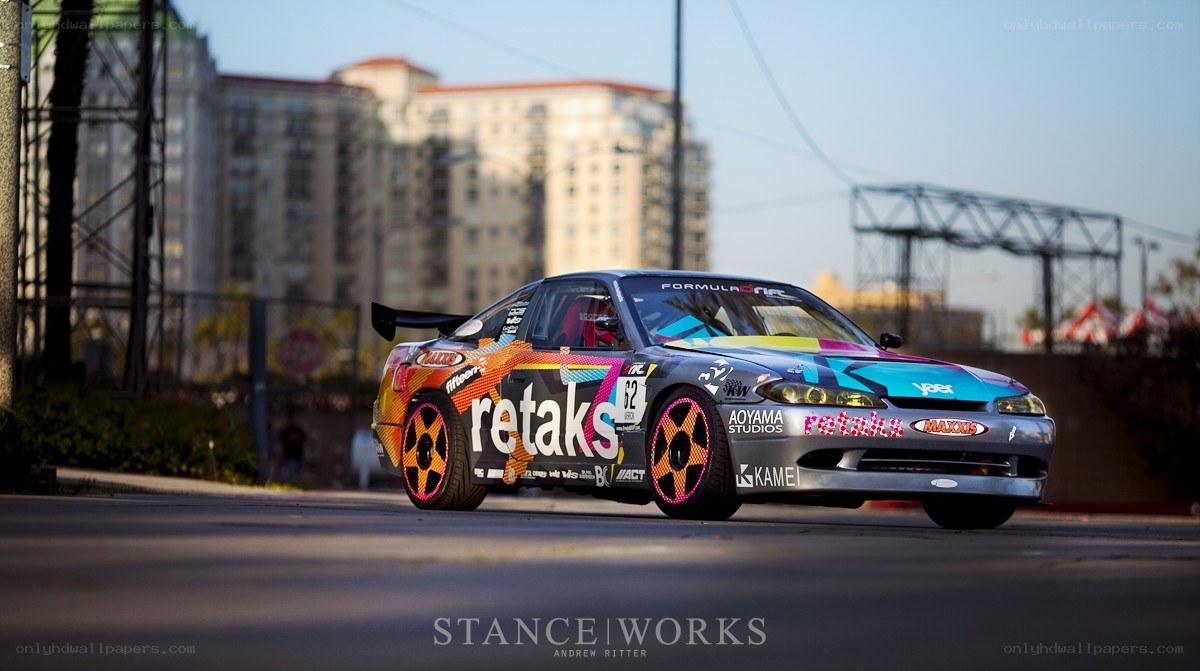 Formula Drift race car on track