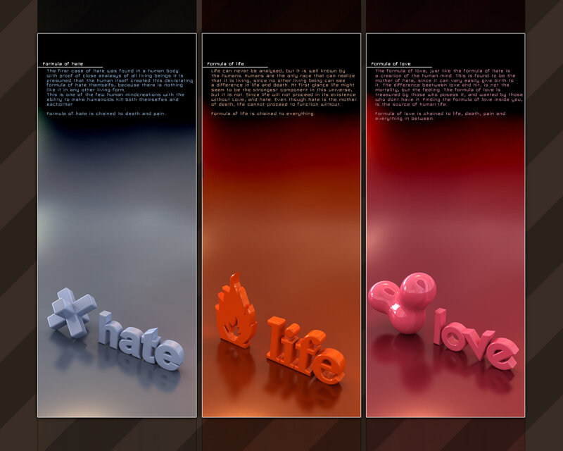 Formula of hate, life, and love