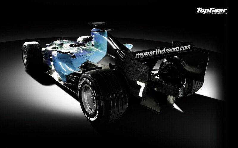 Formula One Car — Black, Dramatic, Photograph, Tires, Number 7