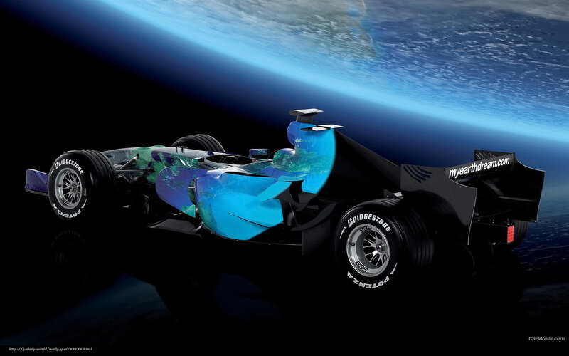 Formula One Car — Blue, Dramatic, Digital Art, Earth, Space
