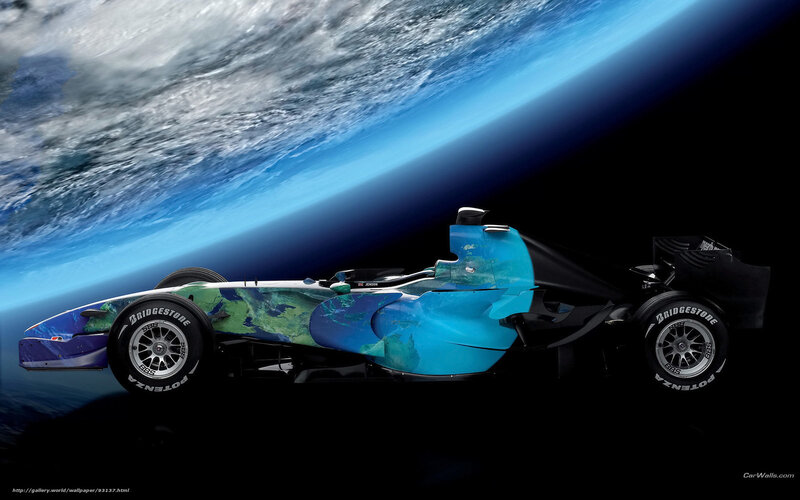 Formula One Car — Blue, Dramatic, Digital Art, Earth, Space, Tires