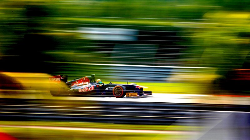Formula One Car — Blue, Dynamic, Afternoon