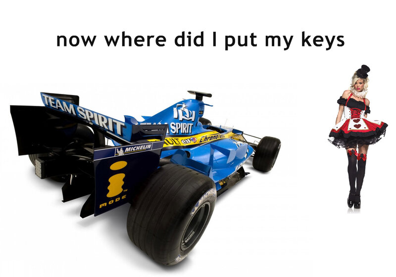 Formula One Car — Blue, Humorous