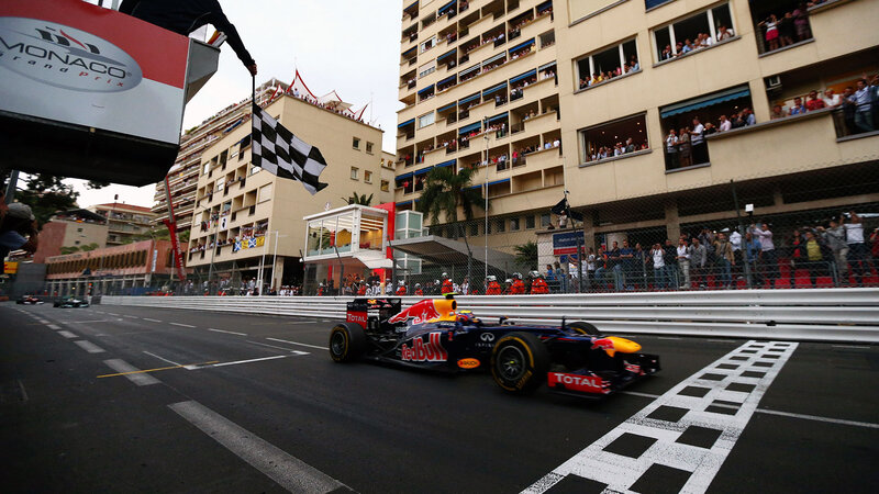 Formula One Car Crossing Finish Line — Black