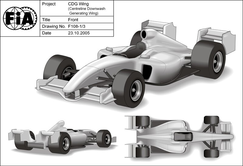 Formula One car design drawing