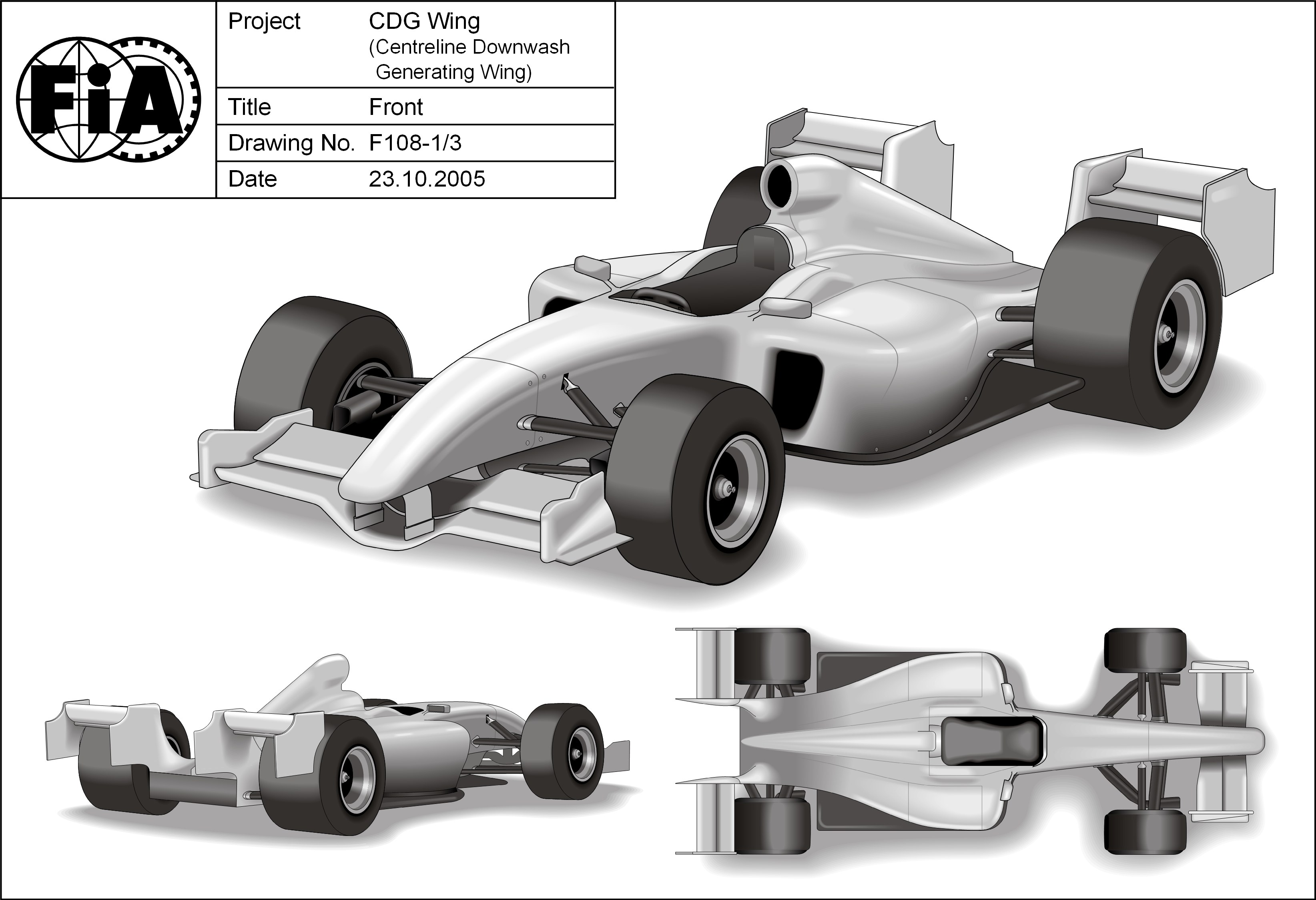 Formula One car design drawing
