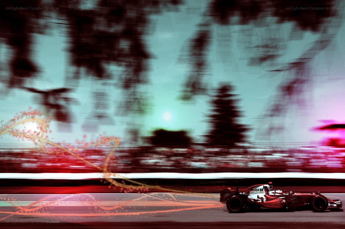 Formula One car in motion
