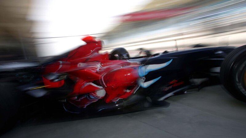 Formula One car in motion