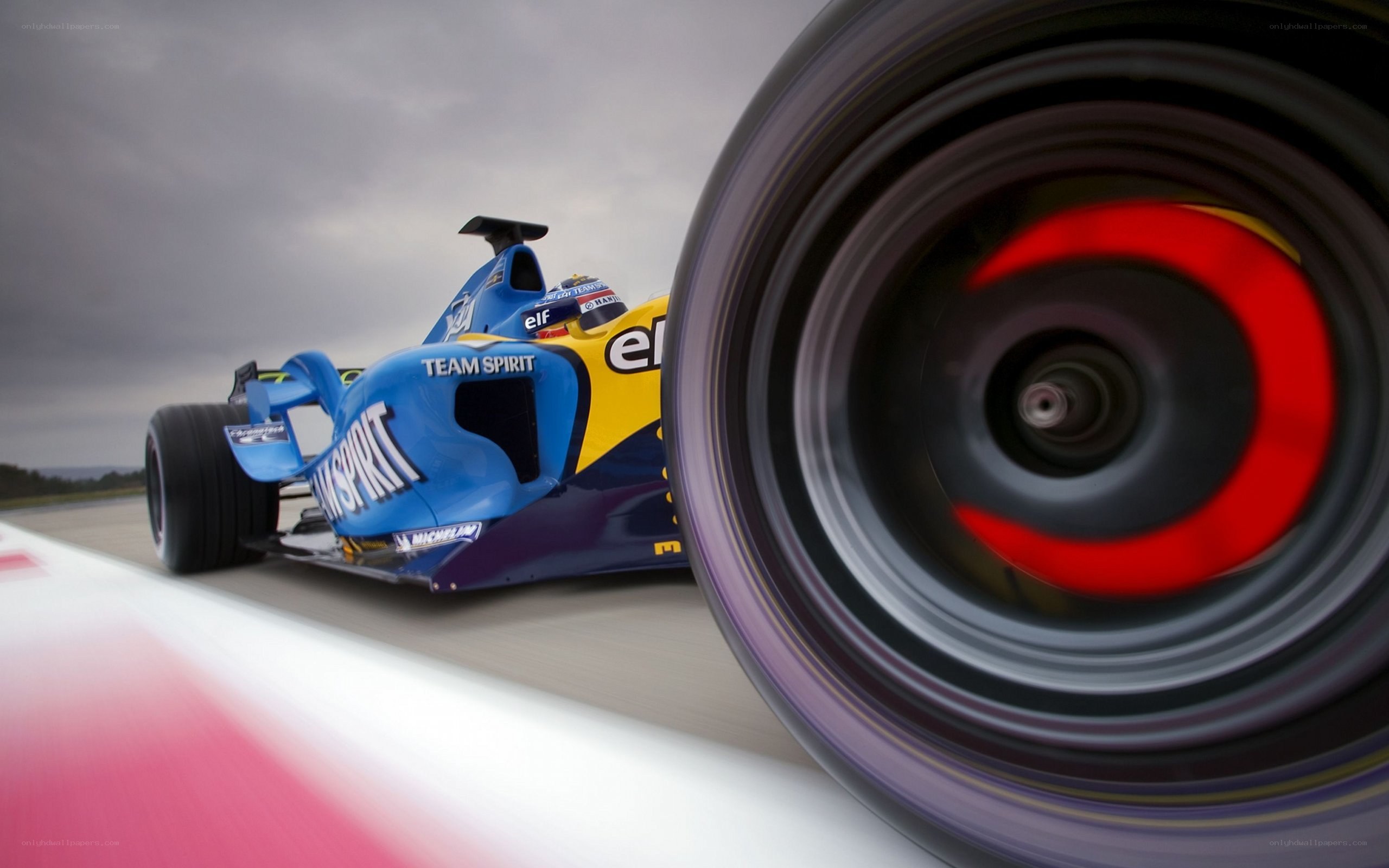 Formula One car in motion