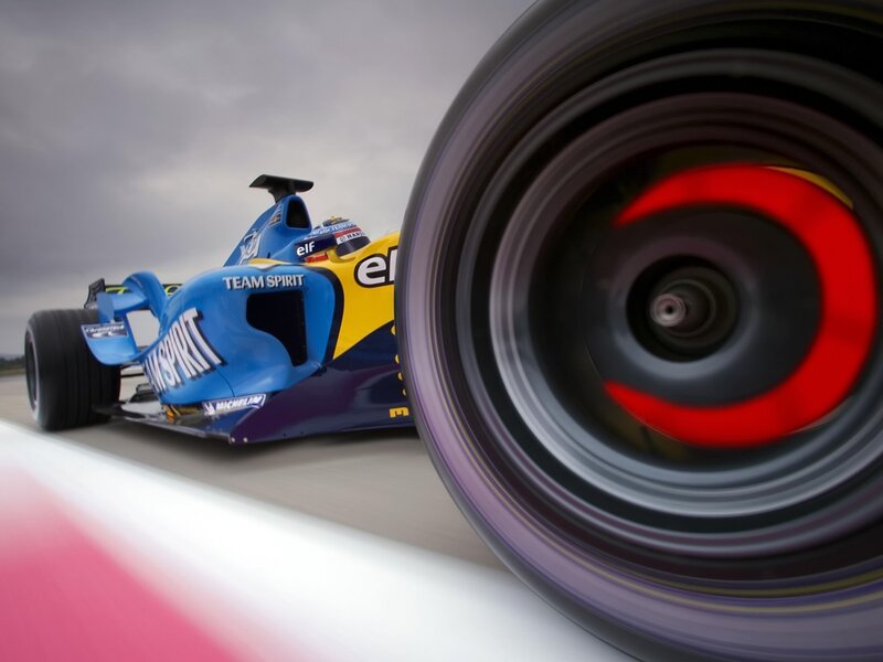Formula One car in motion