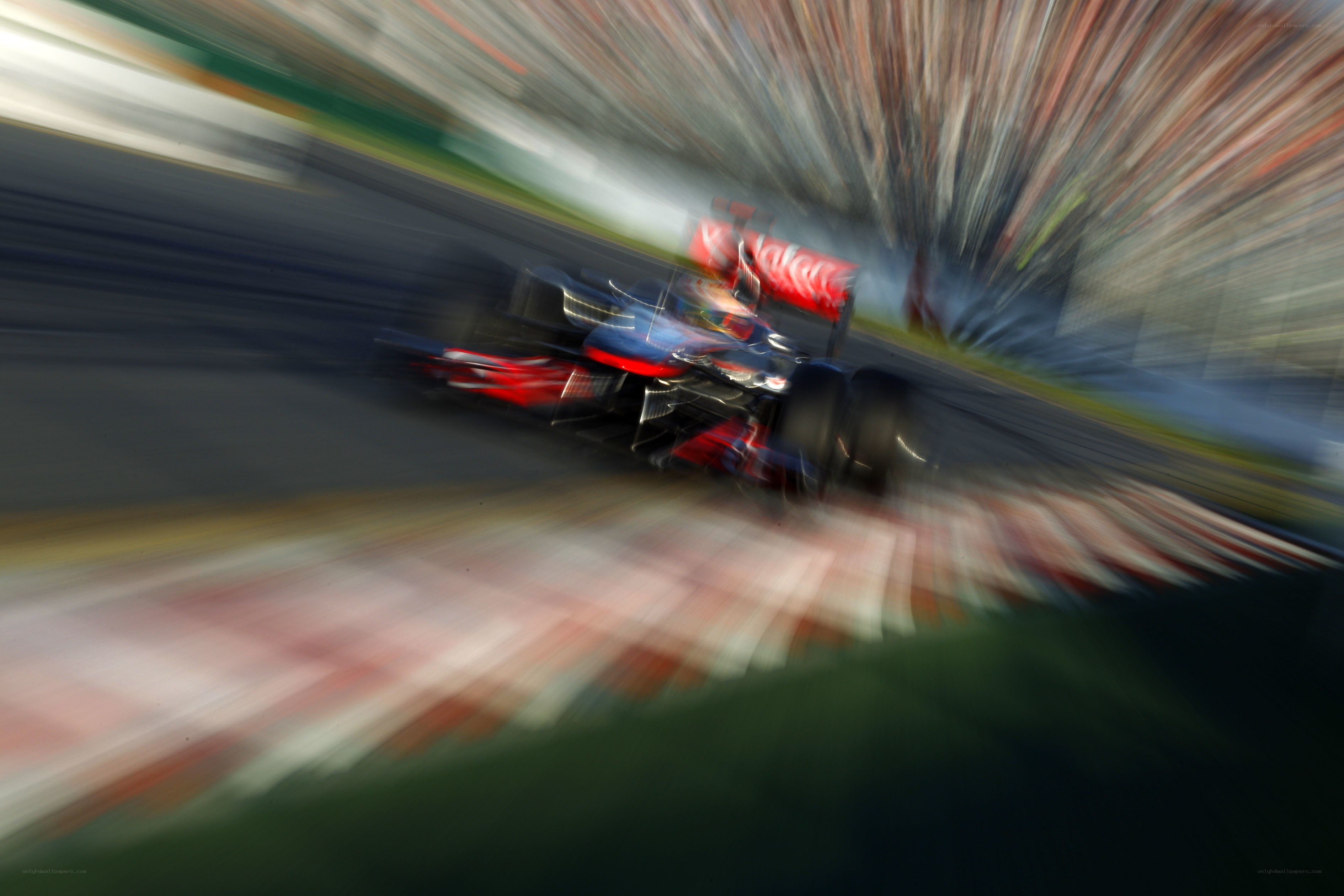 Formula One car in motion