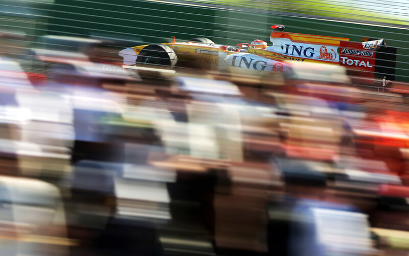 Formula One car in motion
