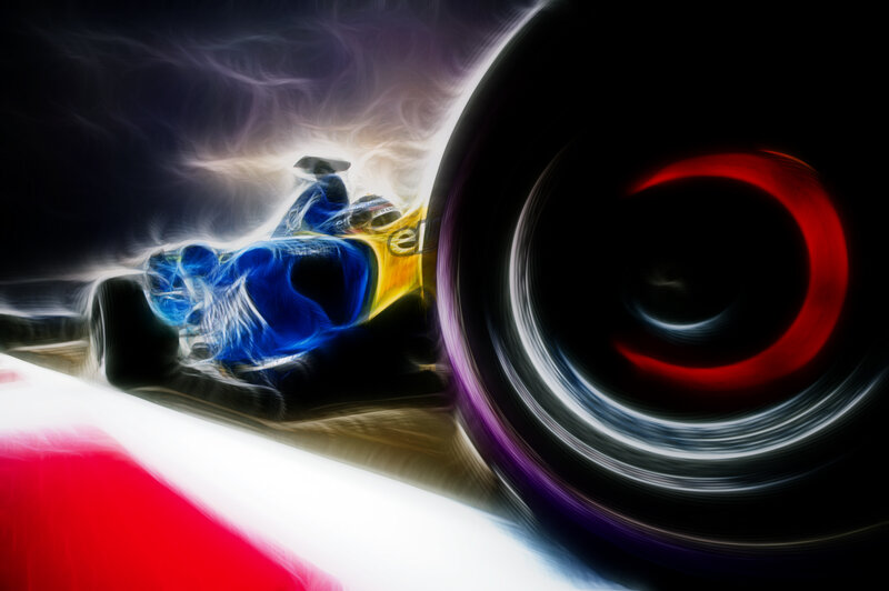 Formula One car in motion