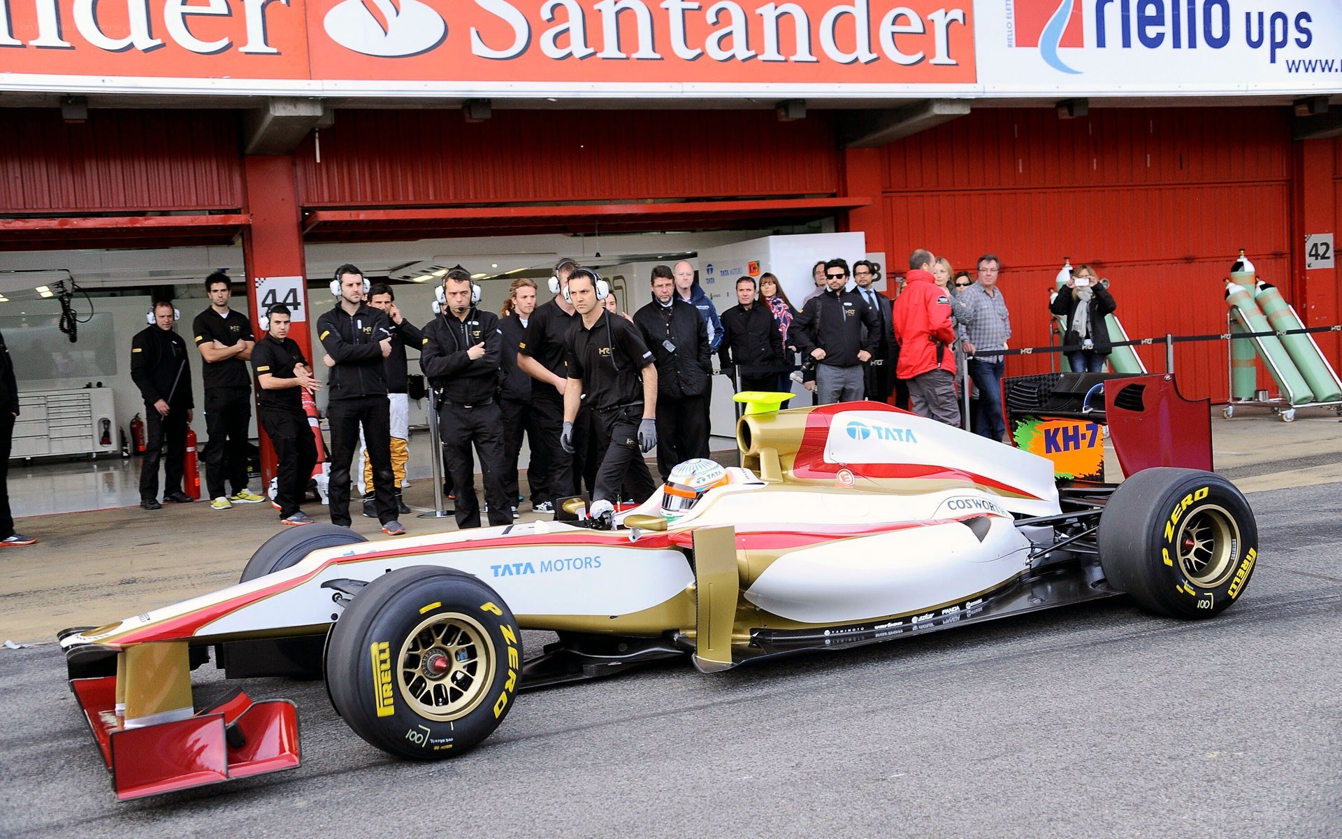 Formula One car in pit lane