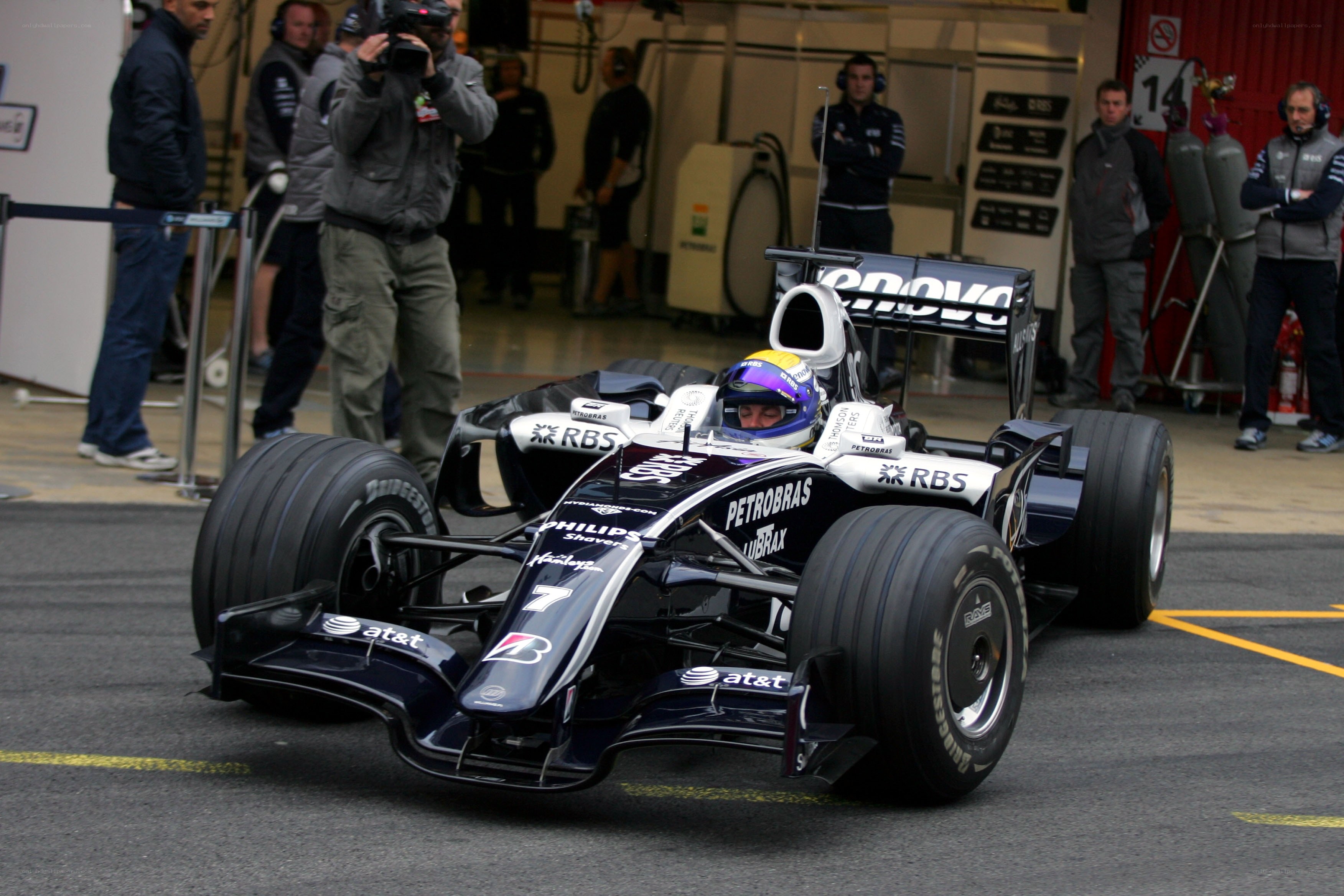 Formula One car in pit lane