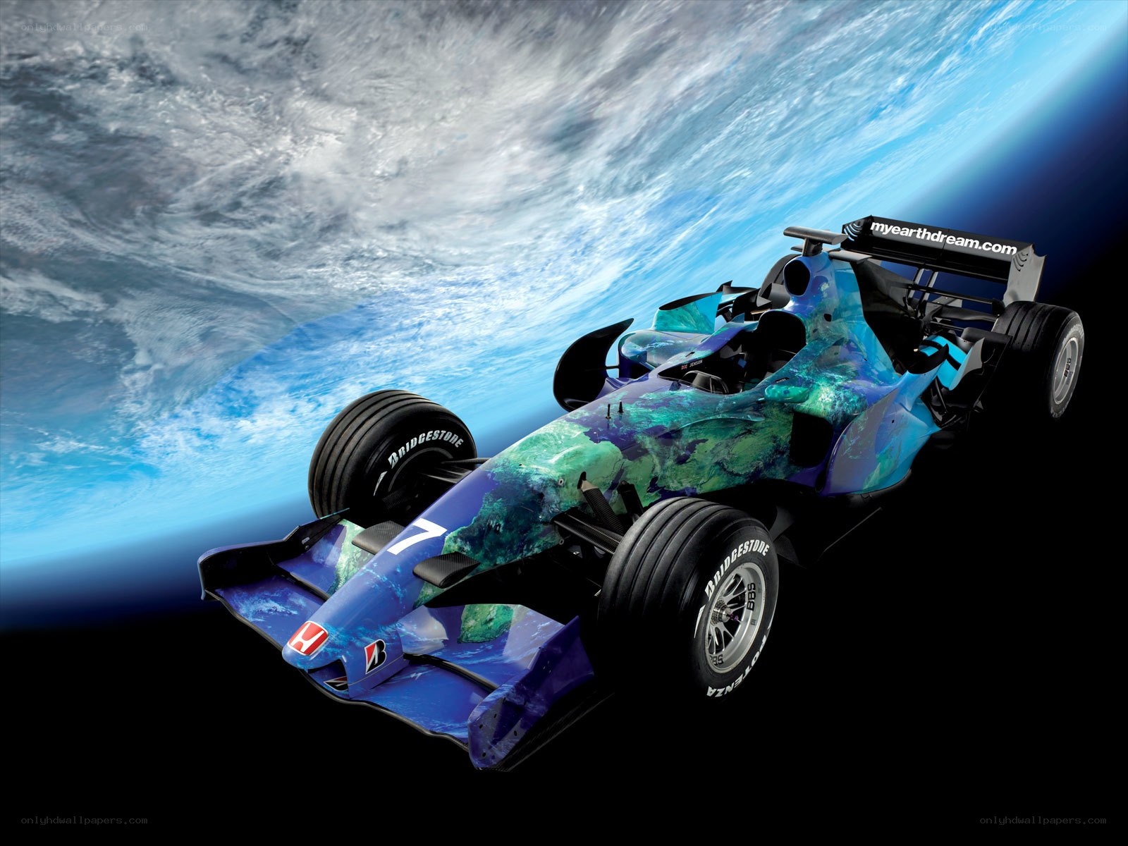 Formula One car in space