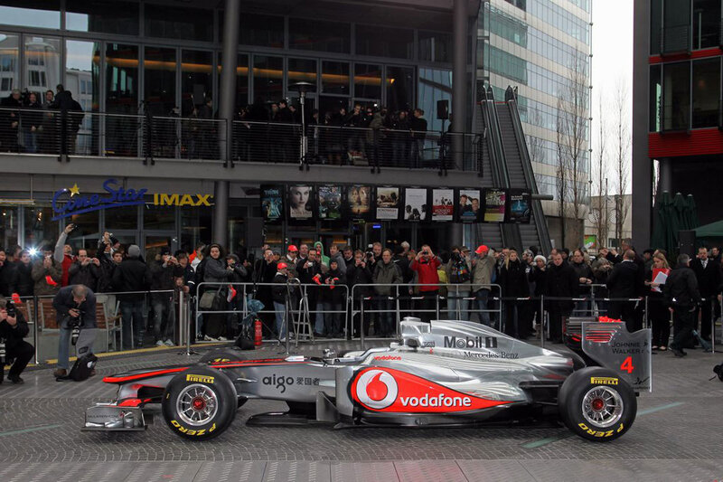 Formula One Car on Display — Silver