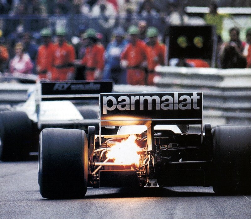 Formula One Car on Fire — Black