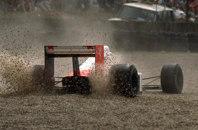 Formula One car on gravel