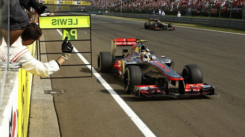 Formula One Car on Track — Black, Competitive