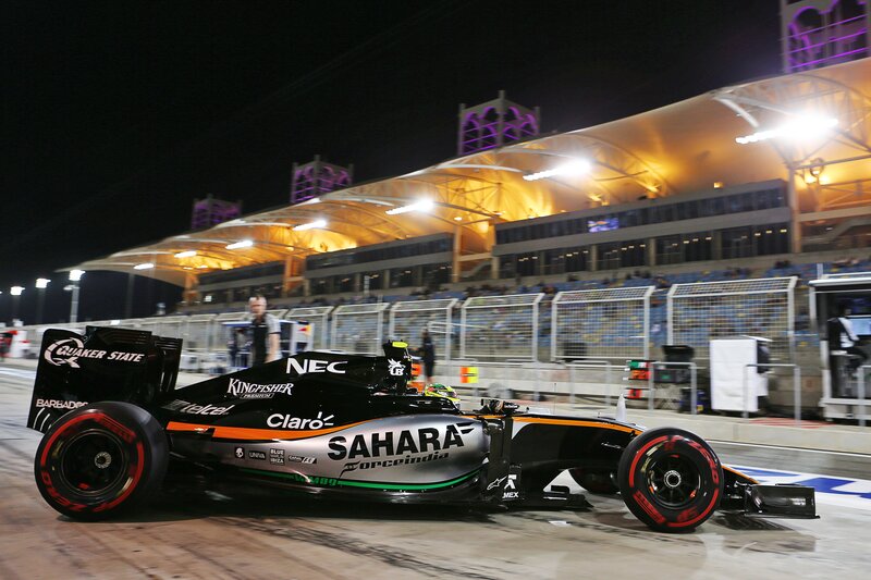 Formula One Car on Track — Black, Dramatic, Night, Photograph, Race Car, Grandstand