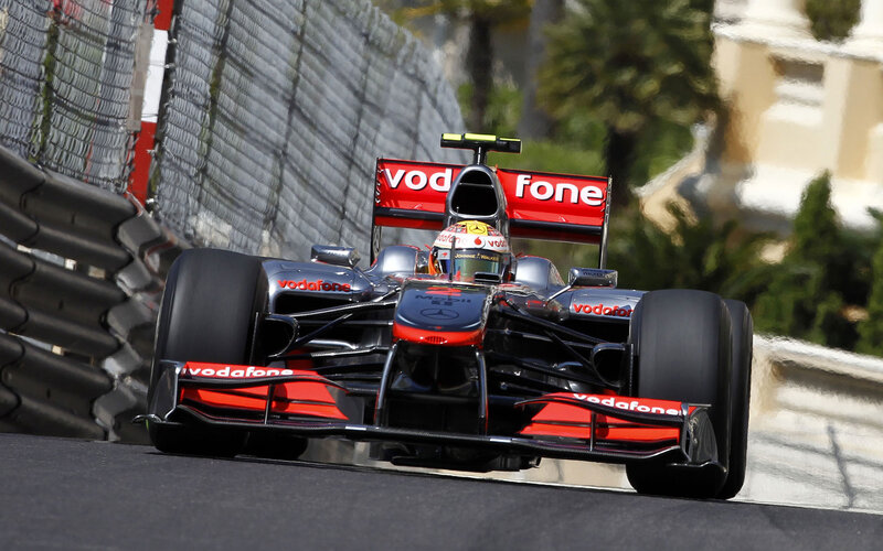 Formula One Car on Track — Black, Dynamic, Afternoon, Photograph, Driver, Fencing