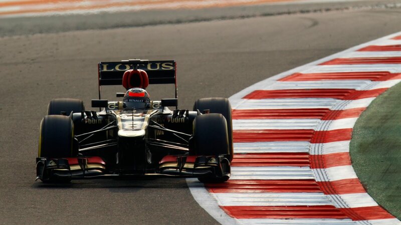 Formula One Car on Track — Black, Dynamic, Afternoon, Photograph, Driver, Racetrack, Striped Curb