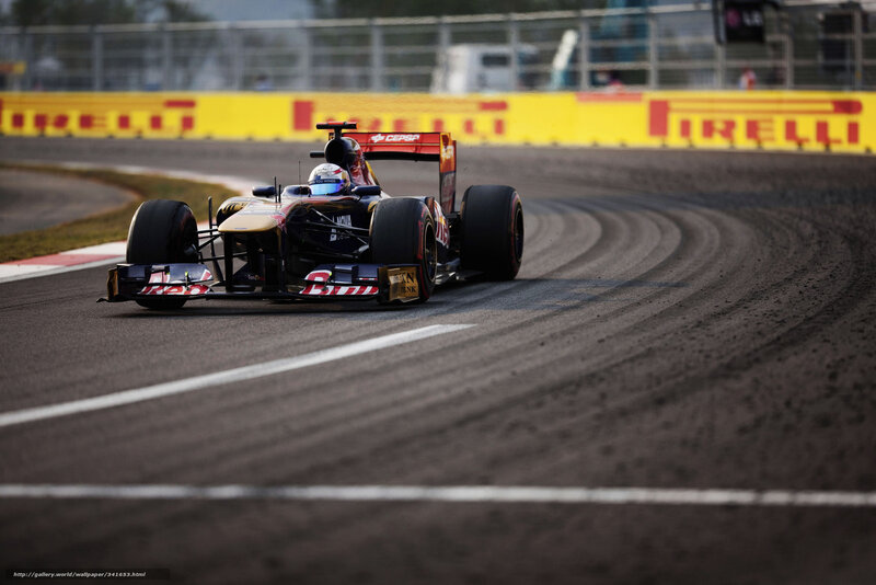 Formula One Car on Track — Black, Dynamic, Afternoon, Photograph, Driver, Tire Marks, Fence