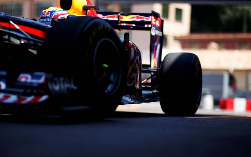 Formula One Car on Track — Black, Dynamic, Afternoon, Photograph, Driver, Tire, Racing Car