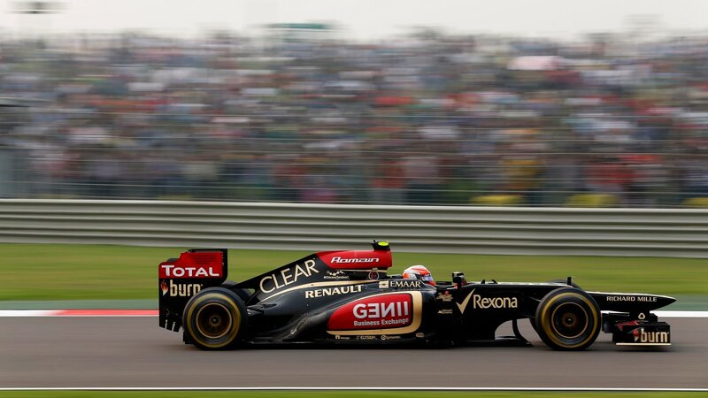 Formula One Car on Track — Black, Dynamic, Photograph, Crowd