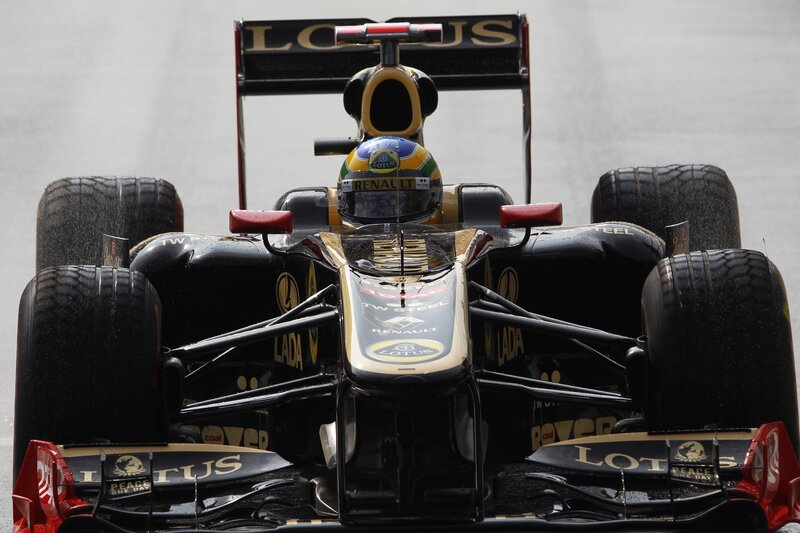 Formula One Car on Track — Black, Dynamic, Photograph, Driver, Racing Car, Tires