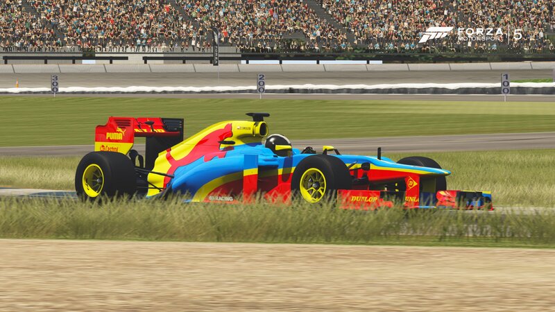 Formula One Car on Track — Blue, Competitive, Afternoon, 3d Render