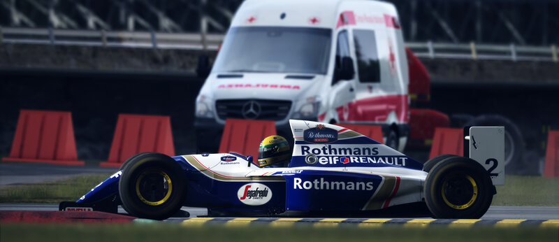 Formula One Car on Track — Blue, Dynamic, 3d Render
