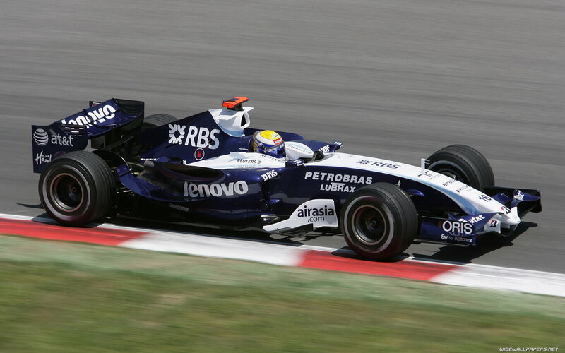 Formula One Car on Track — Blue, Dynamic, Afternoon, Photograph, Driver, Racing Car, Grass