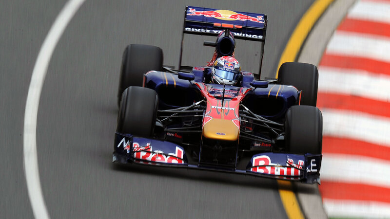 Formula One Car on Track — Blue, Dynamic, Photograph, Driver, Race Track