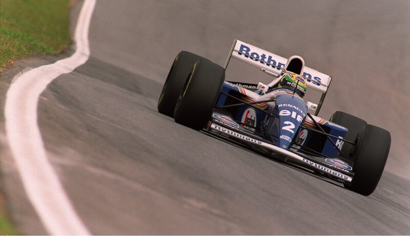 Formula One Car on Track — Blue, Dynamic, Photograph, Racing Driver