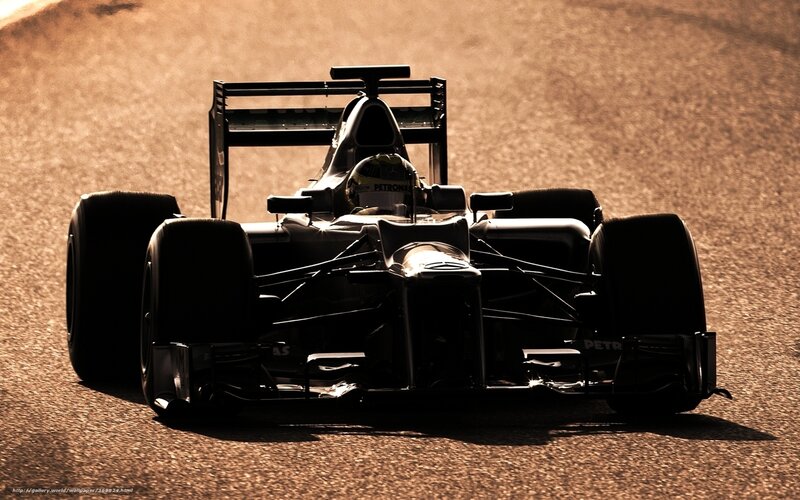 Formula One Car on Track — Brown, Dramatic