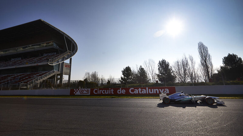 Formula One Car on Track — Gray, Dramatic, Afternoon, Photograph