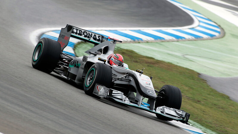 Formula One Car on Track — Gray, Dynamic, Photograph, Driver