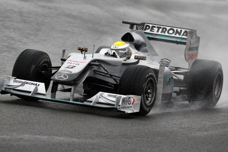 Formula One Car on Track — Gray, Dynamic