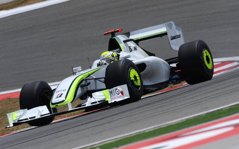 Formula One Car on Track — Gray