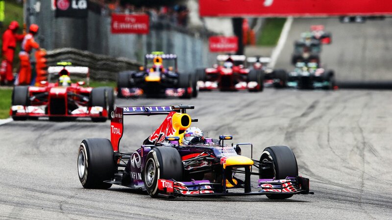 Formula One Car on Track — Purple, Competitive, Afternoon