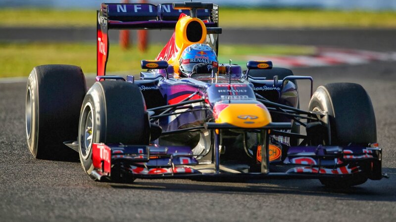Formula One Car on Track — Purple, Dynamic, Afternoon, Photograph, Driver, Race Car