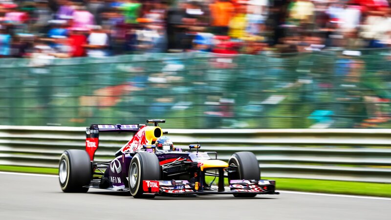 Formula One Car on Track — Purple, Dynamic, Afternoon, Photograph, Driver