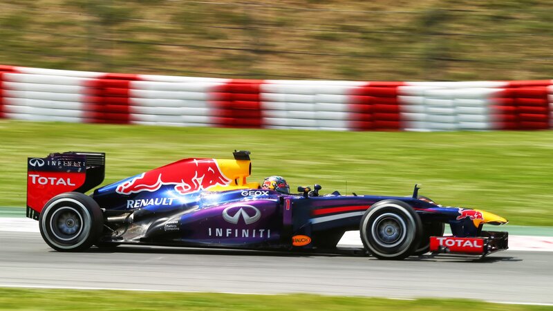 Formula One Car on Track — Purple, Dynamic, Afternoon