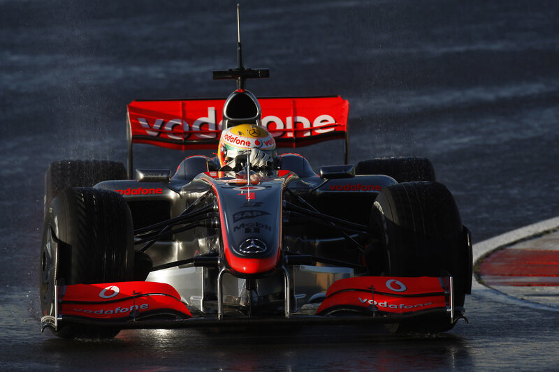 Formula One Car on Track — Red, Dramatic, Photograph, Driver